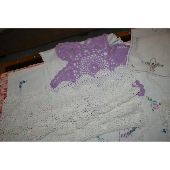 Vintage Linen Lot and Lace Romantic Retro Shabby Cottage French Country - Picture 5 of 7